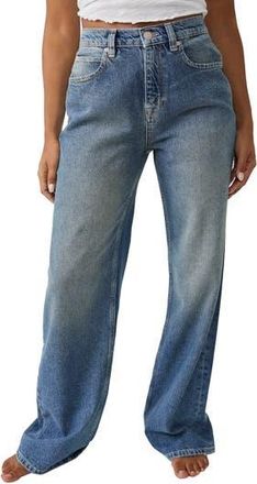 Free People We the Free Tinsley High Waist Baggy Jeans in Hazey Blue at Nordstrom Rack, Size 25