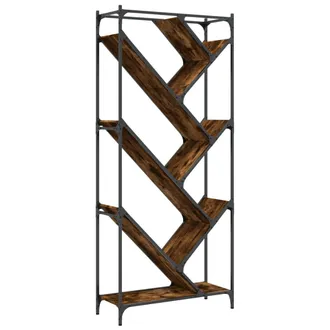 vidaXL Vidaxl Libreria Rovere Fumo 79x30x180 Cm Legno Multistrato E Metallo