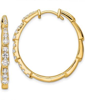 Diamond2Deal 14k Gold 1 1/5 ct Lab Grown Diamond Fancy Hoop Earrings VS Clarity, D-E Color