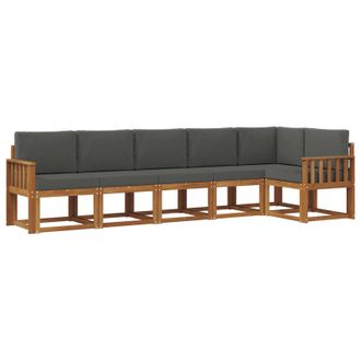 vidaXL Conjunto De Sof&aacute;s De Exterior 6 Pcs Natural Y Antracita Vidaxl