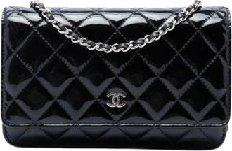 Chanel Pre-owned Wallet on Chain - Dames - Vintage Schoudertas - Zwart - ONE Size - Leer - Vintage