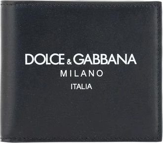 Dolce & Gabbana Leren portemonnee met merkmonogram - Heren - Portefeuilles - Zwart - ONE Size - Leer - Accessoires