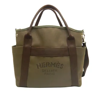 Herm&egrave;s Pre-owned Hermes Toile Sac de Pansage Grooming Bag Ladies JV04FGI44P82Q39O