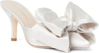 Loeffler Randall Margot Knotted Bow Pointed Toe Mule in Cream at Nordstrom, Size 10.5