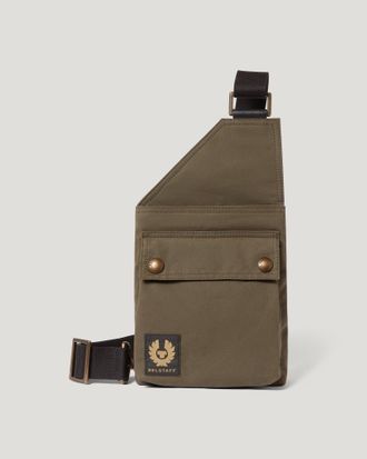 Belstaff Borsa A Tracolla Trialmaster Unisex Waxed Cotton Verde Sbiadito One Size