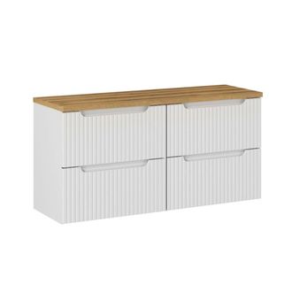 Petits Meubles Mueble bajo lavabo 120cm 4 cajones paneles de melamina y mdf blanco