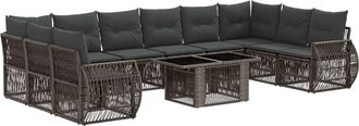 vidaXL Conjunto De Sof&aacute;s De Jard&iacute;n 11 Uds. Gris Y Gris Oscuro Vidaxl