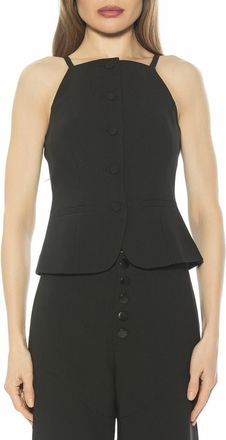 Alexia Admor Ziv Button Front Vest in Black at Nordstrom Rack, Size 14
