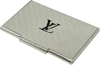 Louis Vuitton Pre-owned Wallets, male, Gray, Size: ONE SIZE Pre-owned Porte Carte Champs Elysees Metal Card Case