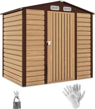 OUTSUNNY Cobertizo de Jardín 190x131x188 cm Caseta Exterior Casa de Herramientas con 2 Ventanas de Ventilación y Puerta para Patio Terraza Balcón