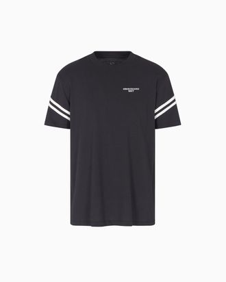 A|X Armani Exchange Mens Arm Band Text Logo Tee T-Shirt, deep Navy, M