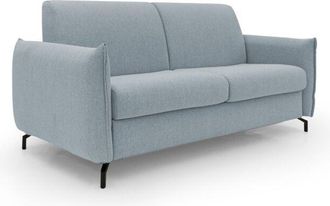 Divani.Store Divani.store - Scarlet Sof&aacute; Cama Convertible En Tejido Mixto De Algod&oacute;n Impermeable 195 Cm (mat.140x197) Azul Claro