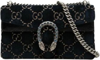 Gucci Borsa a tracolla con catena in velluto Pre-owned - - Pre-owned - Donna - Blu - ONE SIZE