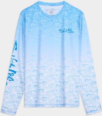 Salt Life Current and Catch Fade 2.0 Perforated Tee in Azure Blue at Nordstrom, Size Xx-Large