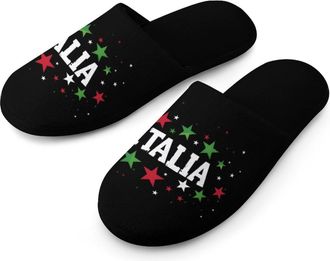 Generic Italian Italia Italy Italiano Warm Mens Slippers Slip On Soft Fleece House Shoes Winter Indoor Outdoor