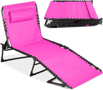 Best Choice Products Patio Chaise Lounge Chair, Outdoor Portable Adjustable Pool Recliner w/ Pillow