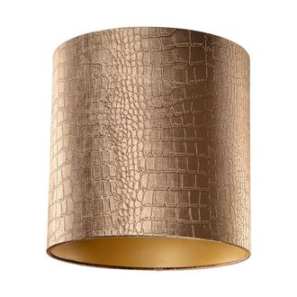 QAZQA Qazqa - Cl&aacute;sico/antiguo Algod&oacute;n Pantalla De L&aacute;mpara De Terciopelo Con Dise&ntilde;o De Cocodrilo Y Interior Dorado 40/40/40, Cil&iacute;ndra Apto Para L&aacute;mpara Colga