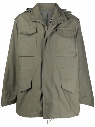 Alpha Industries detachable hood coat - unisex - Nylon/Cotton/Polyester/Cotton - L - Green