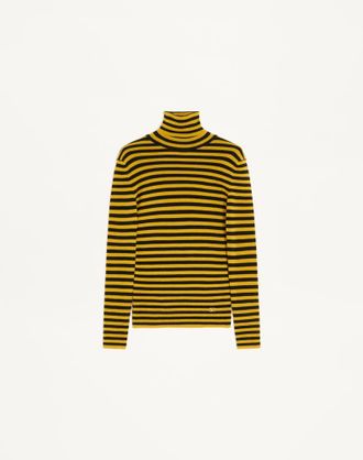 Valentino Maglia In Lana A Righe Donna NERO/GIALLO XL