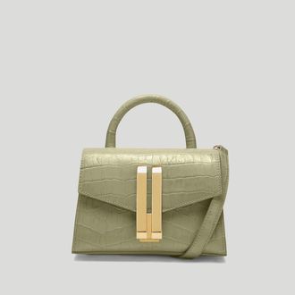 DeMellier The Nano Montreal in Khaki Croc-Effect Leather Mini & Nano bag