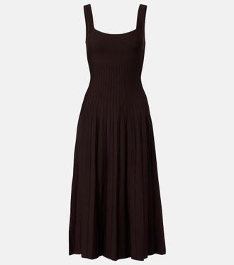 Staud Ellison pleated knitted midi dress