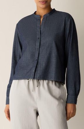 Eileen Fisher Organic Cotton Denim Shirt at Nordstrom, Size Xx-Small