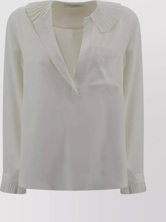 Alberta Ferretti v-neck shirt french collar