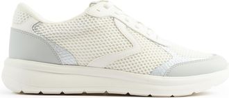 Clarks Womens Athleisure Oxford Flat, White/Grey Textile, 6.5 Wide