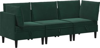 vidaXL Juego De Muebles De Sal&oacute;n 3 Uds. Verde Oscuro Terciopelo Vidaxl