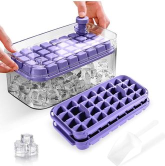 OEM Bandeja Para Cubitos De Hielo, Molde Para Cubitos De Hielo Apto Para Alimentos Con Tapas, Libera Todos Los Cubitos De Hielo En Un Segundo, Libre De Bp