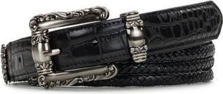 Patricia Nash Barni Distressed Croc-Embossed Leather in Black at Nordstrom Rack, Size Medium