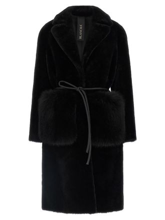 コート BLANCHA WOOL FABRIC, NYLON FABRIC AND SHEARLING COAT Shearling coat in white - Blancha | Mytheresa