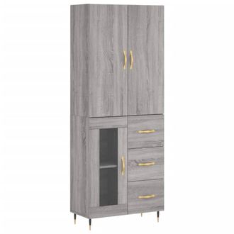 Berkfield Home Highboard Grey Sonoma 69.5x34x180 cm Engineered Wood