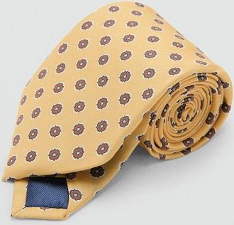 Mango Cravatta 100% seta stampa giallo - Uomo - Taglia unica - MANGO MAN