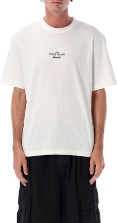 Stone Island White Crewneck Logo T-Shirt