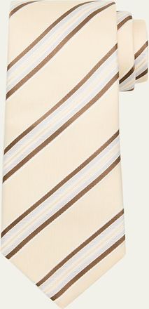 Brunello Cucinelli Mens Striped Silk Tie