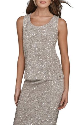 DKNY Sequin Scoop Neck Tank in Vapor at Nordstrom, Size X-Large