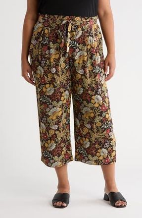 Daniel Rainn Print Crop Pull-On Pants in Black at Nordstrom Rack, Size 1X