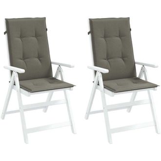 vidaXL Vidaxl - Cojines Para Silla Respaldo Alto 2 Uds Tela Gris Oscuro Melange