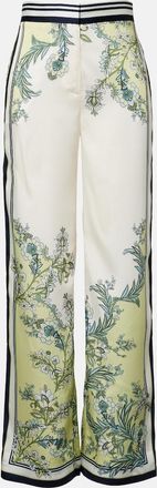 Veronica Beard Grigore floral twill palazzo pants