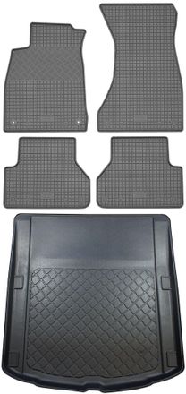 OEM Audi A5 F5 Sportback (5 Puertas) Desde 10/2016 Set - Alfombrillas De Goma Para Coche + Alfombrilla Para Maletero