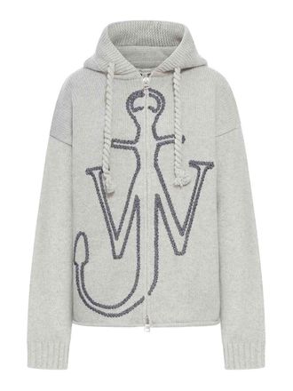 J.W.Anderson J. W. Anderson Hoodie With Zip And Anchor Embroidery