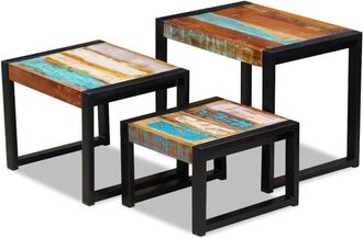 vidaXL Vidaxl - Three Piece Nesting Tables Solid Reclaimed Wood