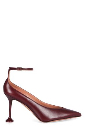Aquazzura Womens Decollete Strong In Leather - Dark Red - Size EU 39