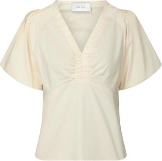 Neo Noir Irina Poplin Blouse - Dames - Blouses - Geel - L - Katoen - Overhemden