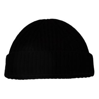 Aragona Puro Cashmere Lavorazione a Coste Muts - Dames - Hoeden - Zwart - ONE Size - Kasjmier - Accessoires