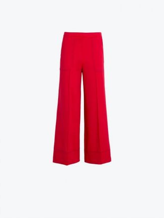 Vilagallo Womens Wide Leg Pant With Seaming In Red