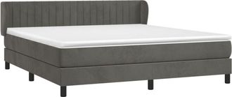 vidaXL Cama Box Spring Con Colch&oacute;n Terciopelo Gris Oscuro 160x200 Cm Vidaxl