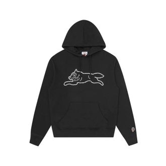 Icecream Hoodies, male, Black, Size: XL Crystal Running Dog Popover Hoodie