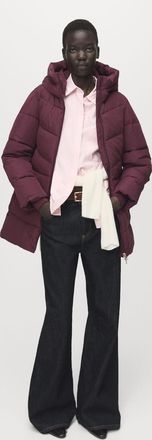 Mango Anorak imbottito cappuccio granato - Donna - XXS - MANGO